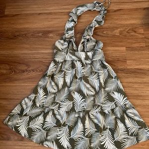 Women's Small Sundress With Halter V-Neck Boho Ruffle Mini Dresses